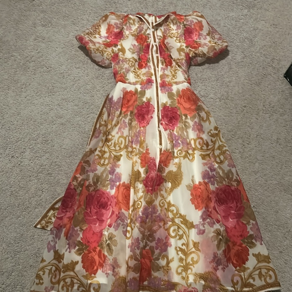 Floral Maxi Dress with Belt - Picture 2 of 2